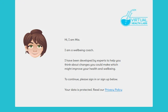 Wellbeing Healthcoach application interface